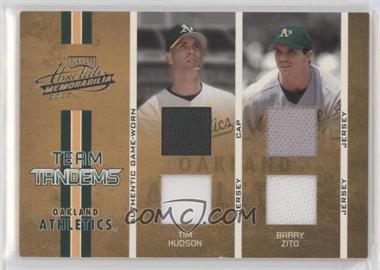 2005 Playoff Absolute Memorabilia - Team Tandems - Double Materials #TT-2 - Tim Hudson, Barry Zito /125 [EX to NM]
