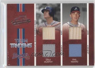 2005 Playoff Absolute Memorabilia - Team Tandems - Double Materials #TT-8 - Dale Murphy, Phil Niekro /125