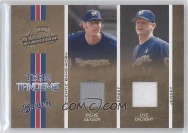 2005 Playoff Absolute Memorabilia - Team Tandems - Single Materials #TT-73 - Richie Sexson, Lyle Overbay /100