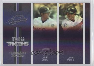 2005 Playoff Absolute Memorabilia - Team Tandems - Spectrum #TT-55 - Juan Uribe, Juan Pierre /150