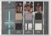 Mike Lowell, Ivan Rodriguez, Brad Penny #/50