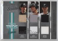 Mike Lowell, Ivan Rodriguez, Brad Penny #/50