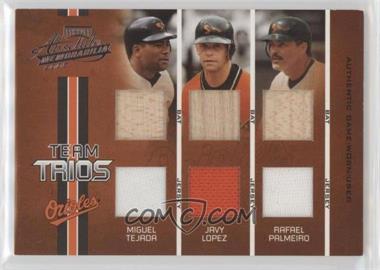 2005 Playoff Absolute Memorabilia - Team Trios - Double Materials #TT-3 - Miguel Tejada, Javy Lopez, Rafael Palmeiro /50