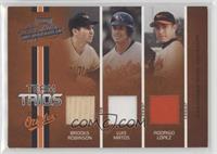 Luis Matos, Rodrigo Lopez, Brooks Robinson [EX to NM] #/150