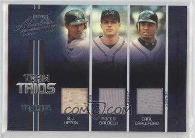 2005 Playoff Absolute Memorabilia - Team Trios - Spectrum Single Materials #TT-4 - B.J. Upton, Carl Crawford, Rocco Baldelli /50