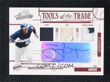 2005 Playoff Absolute Memorabilia - Tools of the Trade - Triple Red Prime Materials Autographs #TT-78 - Tony Gwynn /5