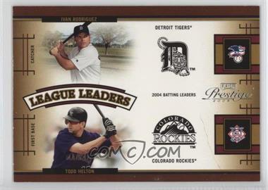 2005 Playoff Prestige - League Leaders Double #LLD-2 - Ivan Rodriguez, Todd Helton