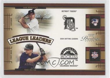 2005 Playoff Prestige - League Leaders Double #LLD-2 - Ivan Rodriguez, Todd Helton