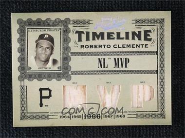 2005 Playoff Prime Cuts - Timeline - Triple Materials MVP #T-50 - Roberto Clemente /50