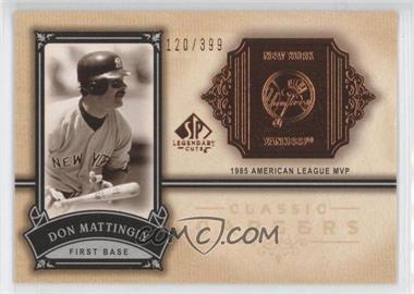 2005 SP Legendary Cuts - Classic Careers #CC-MA - Don Mattingly /399