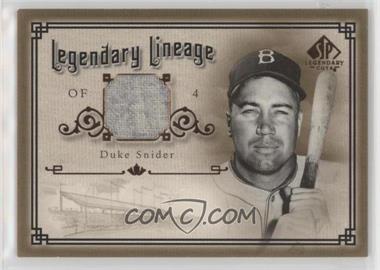 2005 SP Legendary Cuts - Legendary Lineage - Materials #LE-SN - Duke Snider