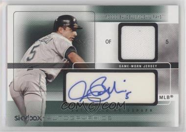 2005 Skybox Autographics - Autographics - Silver Embossed Jersey #AGJ-RB - Rocco Baldelli /75
