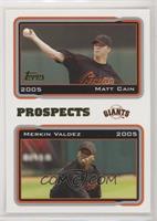 Matt Cain, Merkin Valdez [Noted]