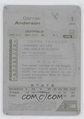 2005 Topps Total - [Base] - Printing Plate Black Back #5 - Garret Anderson /1