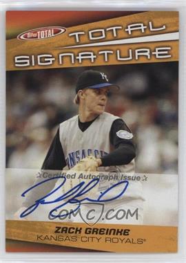 2005 Topps Total - Total Signatures #TS-ZG - Zack Greinke