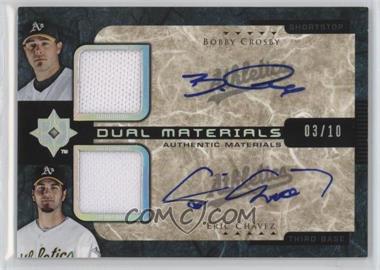 2005 Ultimate Collection - Dual Materials - Autographs #UD-CC - Bobby Crosby, Eric Chavez /10