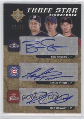 2005 Ultimate Collection - Three Star Signatures #SPO - Ben Sheets, Mark Prior, Roy Oswalt /20