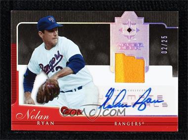 2005 Ultimate Collection - Ultimate Game Materials - Signatures #UG-NR - Nolan Ryan /25