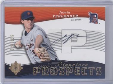 2005 Ultimate Signature Edition - [Base] #145 - Signature Prospects - Justin Verlander /125