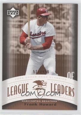 2005 Upper Deck Classics - League Leaders #LL-FH - Frank Howard /999