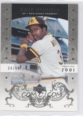 2005 Upper Deck Hall of Fame - [Base] - Silver #15 - Dave Winfield /99