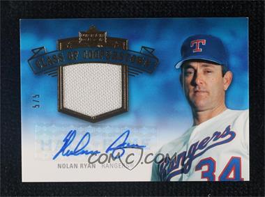 2005 Upper Deck Hall of Fame - Class of Cooperstown - Gold Material Autographs #CC-NR4 - Nolan Ryan /5