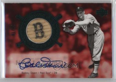 2005 Upper Deck Hall of Fame - Cooperstown Calling - Green Material Autographs #CO-BD2 - Bobby Doerr /15