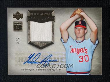 2005 Upper Deck Hall of Fame - Seasons - Gold Material Autographs #HFS-NR1 - Nolan Ryan /5