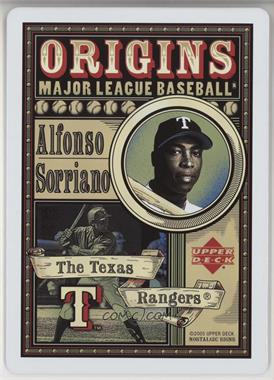 2005 Upper Deck Origins - Nostalgic Tin Advertisement Sign #_ALSO - Alfonso Soriano