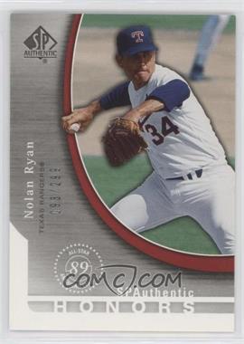 2005 Upper Deck SP Collection - SP Authentic Honors #SH-NR - Nolan Ryan /299