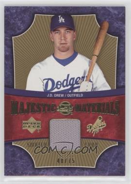 2005 Upper Deck Sweet Spot - Majestic Materials - Gold #MM-JD - J.D. Drew /75