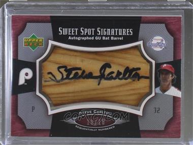 2005 Upper Deck Sweet Spot - Sweet Spot Signatures - Autographed Game Used Bat Barrel #SS-SC - Steve Carlton /10 [Noted]