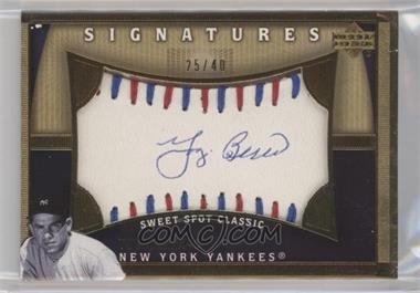 2005 Upper Deck Sweet Spot Classic - Sweet Spot Signatures - Red/Blue Stitching #YB - Yogi Berra /40