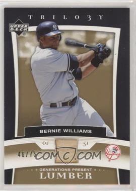 2005 Upper Deck Trilogy - Generations Present - Gold Lumber #PR-BW - Bernie Williams /75