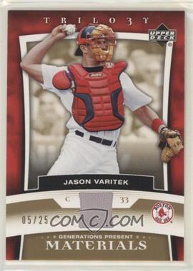 2005 Upper Deck Trilogy - Generations Present - Gold Materials #PR-JV - Jason Varitek /25