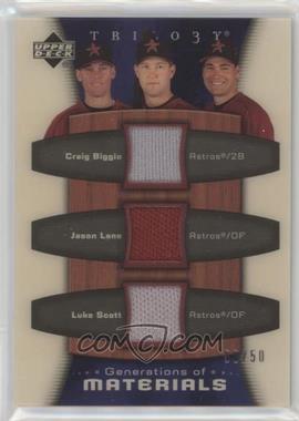 2005 Upper Deck Trilogy - Generations of - Materials #GEN-BLS - Craig Biggio, Jason Lane, Luke Scott /50