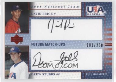 2005 Upper Deck USA Baseball - Future Match-Ups Dual Autographs - Black Ink #FM PS - David Price, Drew Stubbs /250