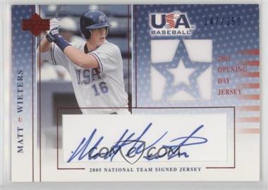 2005 Upper Deck USA Baseball - Jersey Signatures #MW-GU - Matt Wieters /350