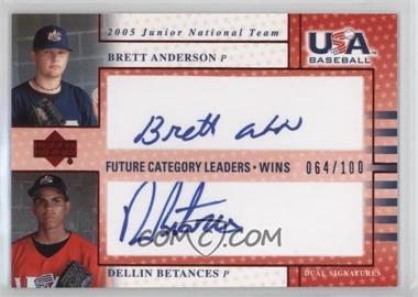 2005 Upper Deck USA Baseball - Junior National Team Dual Autographs - Blue Ink #FCL6 - Dellin Betances, Brett Anderson /100