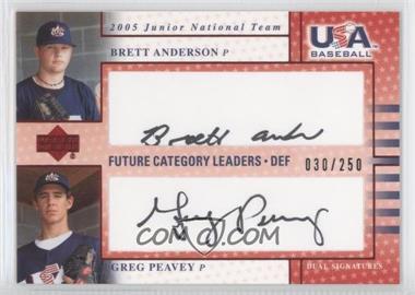 2005 Upper Deck USA Baseball - Junior National Team Future Category Leaders - Black Ink #FCL13 - Brett Anderson, Greg Peavey /250