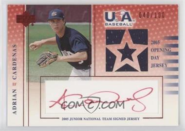 2005 Upper Deck USA Baseball - Junior National Team Signed Jersey - Red Ink #AC-GU - Adrian Cardenas /100