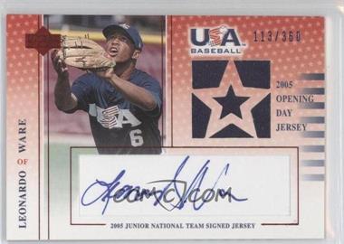 2005 Upper Deck USA Baseball - Junior National Team Signed Jersey #LW-GU - Leonardo Ware /360