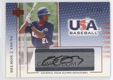 2005 Upper Deck USA Baseball - National Team Alumni Signatures - Black Ink #DY - Delmon Young /360