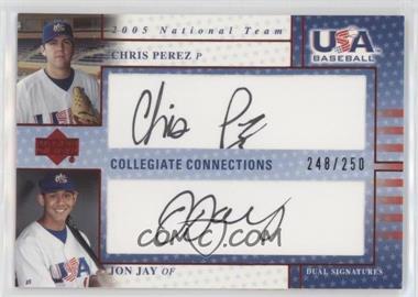 2005 Upper Deck USA Baseball - Team Leaders Dual Autographs - Black Ink #_CPJJ - Chris Perez, Jon Jay /250