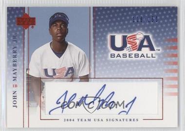 2005 Upper Deck USA Baseball - Team USA Signatures - Blue Ink #S-32 - John Mayberry Jr. /250