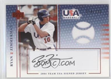 2005 Upper Deck USA Baseball - Team USA Signed Jerseys - Black Ink #J-37 - Ryan Zimmerman /275