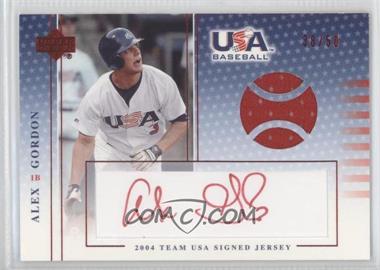 2005 Upper Deck USA Baseball - Team USA Signed Jerseys - Red Ink #J-21 - Alex Gordon /50