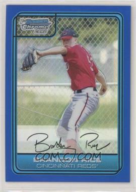 2006 Bowman Draft Picks & Prospects - Chrome Draft Picks - Blue Refractor #DP28 - Brandon Rice /199 [EX to NM]