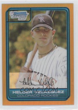 2006 Bowman Draft Picks & Prospects - Chrome Draft Picks - Gold Refractor #DP51 - Helder Velazquez /50