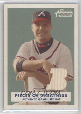 2006 Bowman Heritage - Pieces of Greatness - White #PG-CJ - Chipper Jones /49